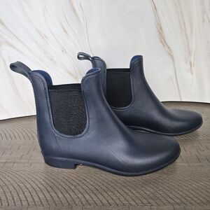 J. Crew navy Chelsea rubber rain boots womens size 9